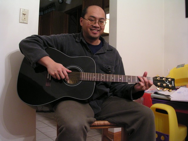 Rick and His Guitar (Yamaha F335).